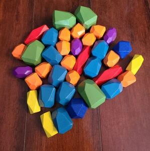 Vibrant Geometric Wooden Blocks Set for Kids 36 Pieces